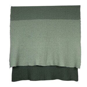 Handwoven Green Throw Blanket 48"x82" Ombre Gradient Rectangle Handmade Knit